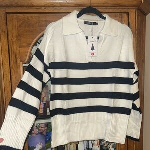 NEW. NWT Beautiful Women’s Striped Sweater - Black and White. MUST BE BUNDLED